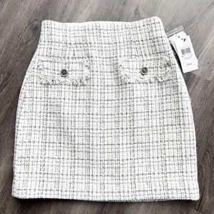 Guess white tweed/boucle mini skirt